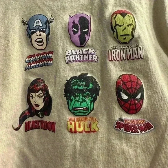Baby Marvel long sleeve comic book graphic T shirt in tan size 6-12 months NWOT - Picture 6 of 6